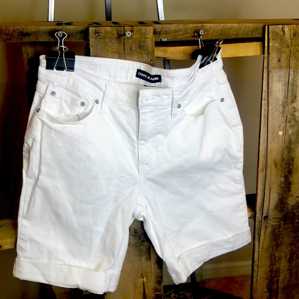 Dkny white jeans shorts